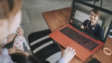 Healthcare professional engaging in telehealth visit with patient