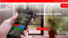 A screenshot of the BookDoc website