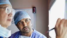 Doctors looking at imaging results