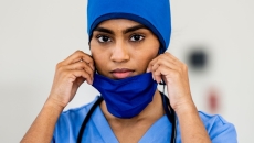 Healthcare provider in scrubs