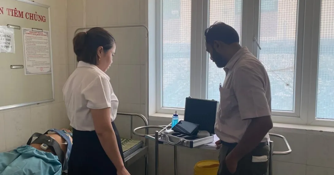 A demonstration of an AI-powered pregnancy monitoring solution provided by Doto Health