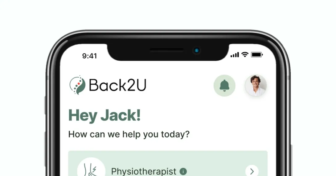 Interface of the Back2U mobile app