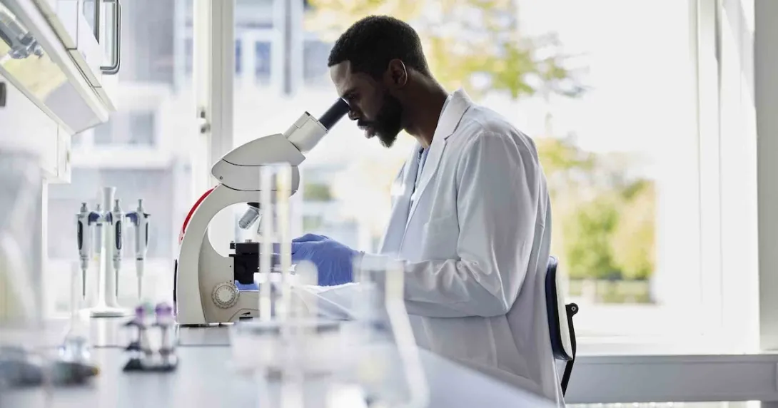 Lab technician at work