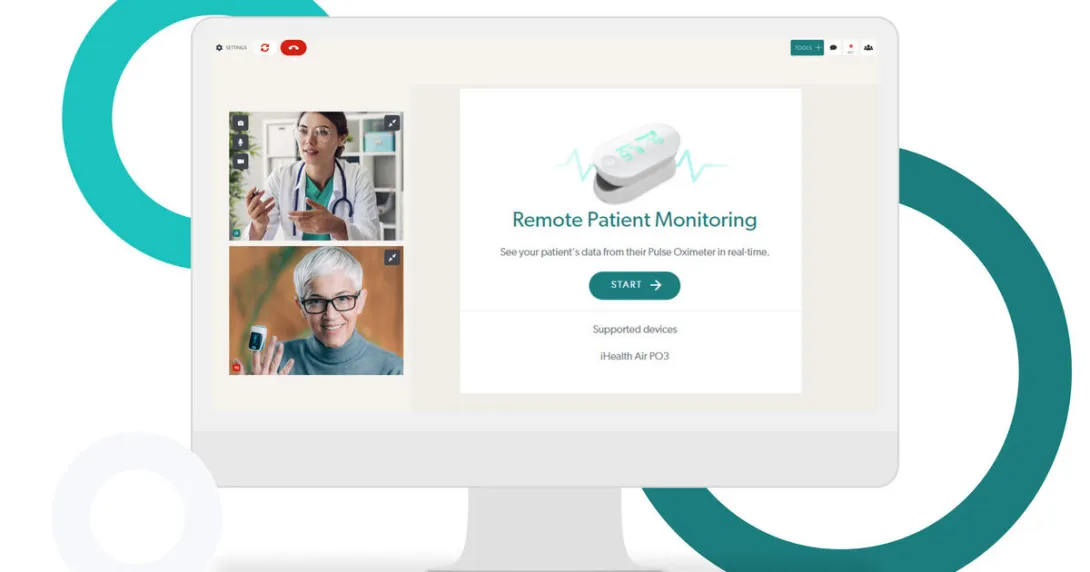 Desktop view of the integrated telehealth and RPM solution by Coviu and Propell Health