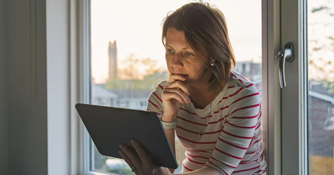 Person on digital tool