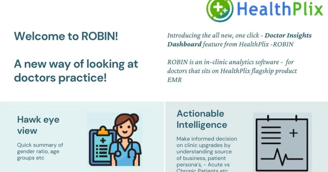 Screenshot of a brochure about ROBIN by HealthPlix