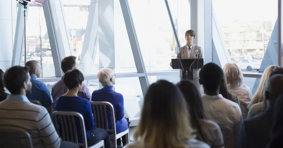 Executives at a lecture