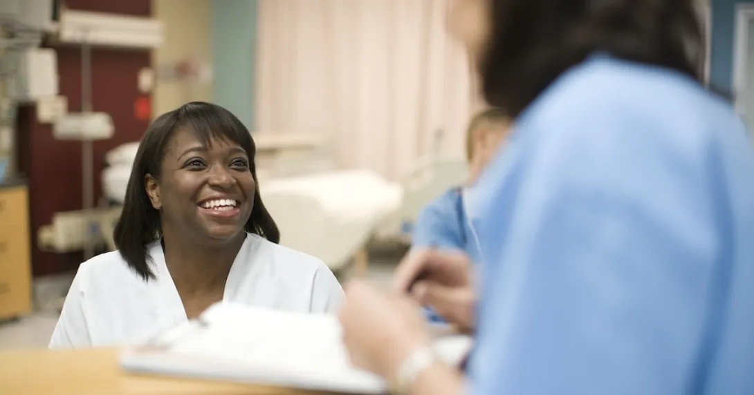 Healthcare professional engaging with patient