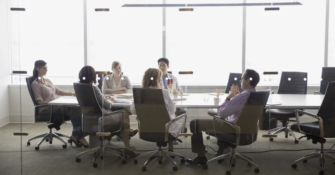 Executives meeting in a conference room