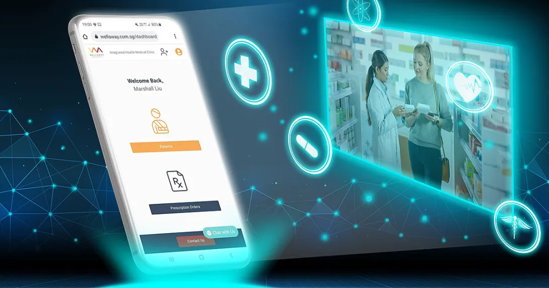 Mobile phone view of the WellAway e-pharmacy app