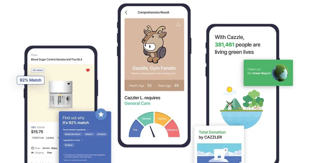Cazzle mobile health app by Lotte Healthcare